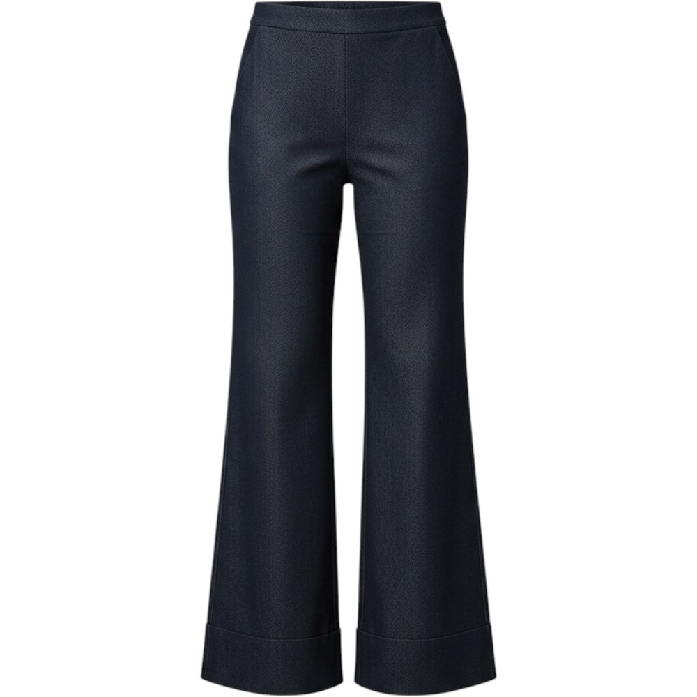 Kut from the Kloth Womens Navy Blue Linen Blend Wide Leg Pull On Pants Medium